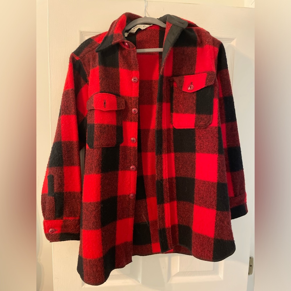 Vintage 90s Woolrich Buffalo plaid coat